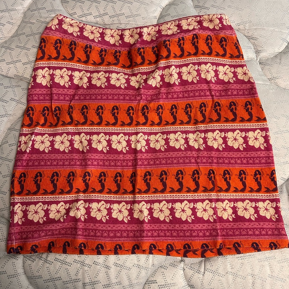 Anthropologie Orange and Pink Mini Pencil Skirt Resort Wear